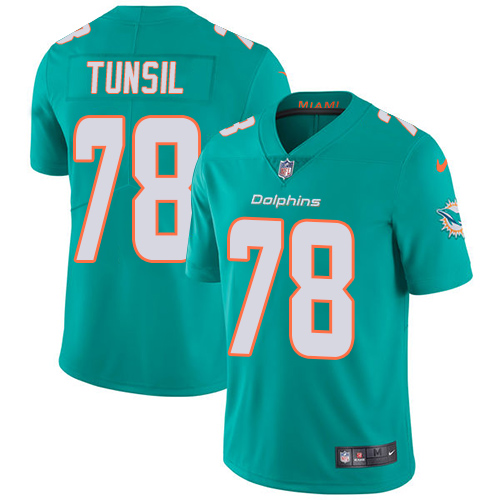 Nike Miami Dolphins 78 Laremy Tunsil Aqua Green Team Color Men Stitched NFL Vapor Untouchable Limited Jersey